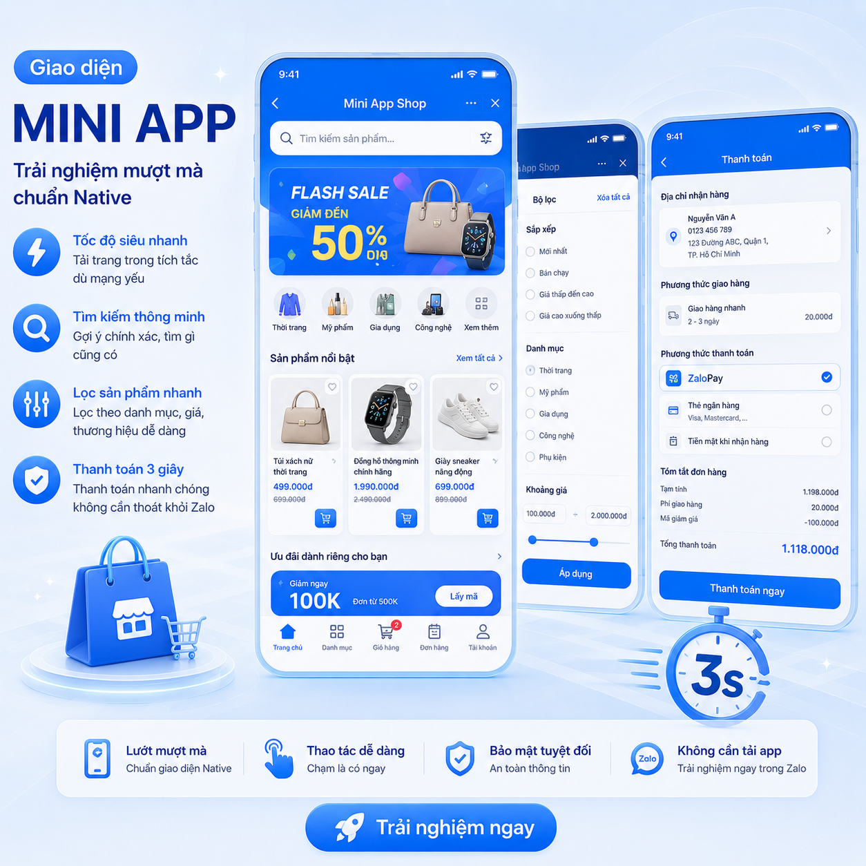 Giao diện Mini App trên Zalo