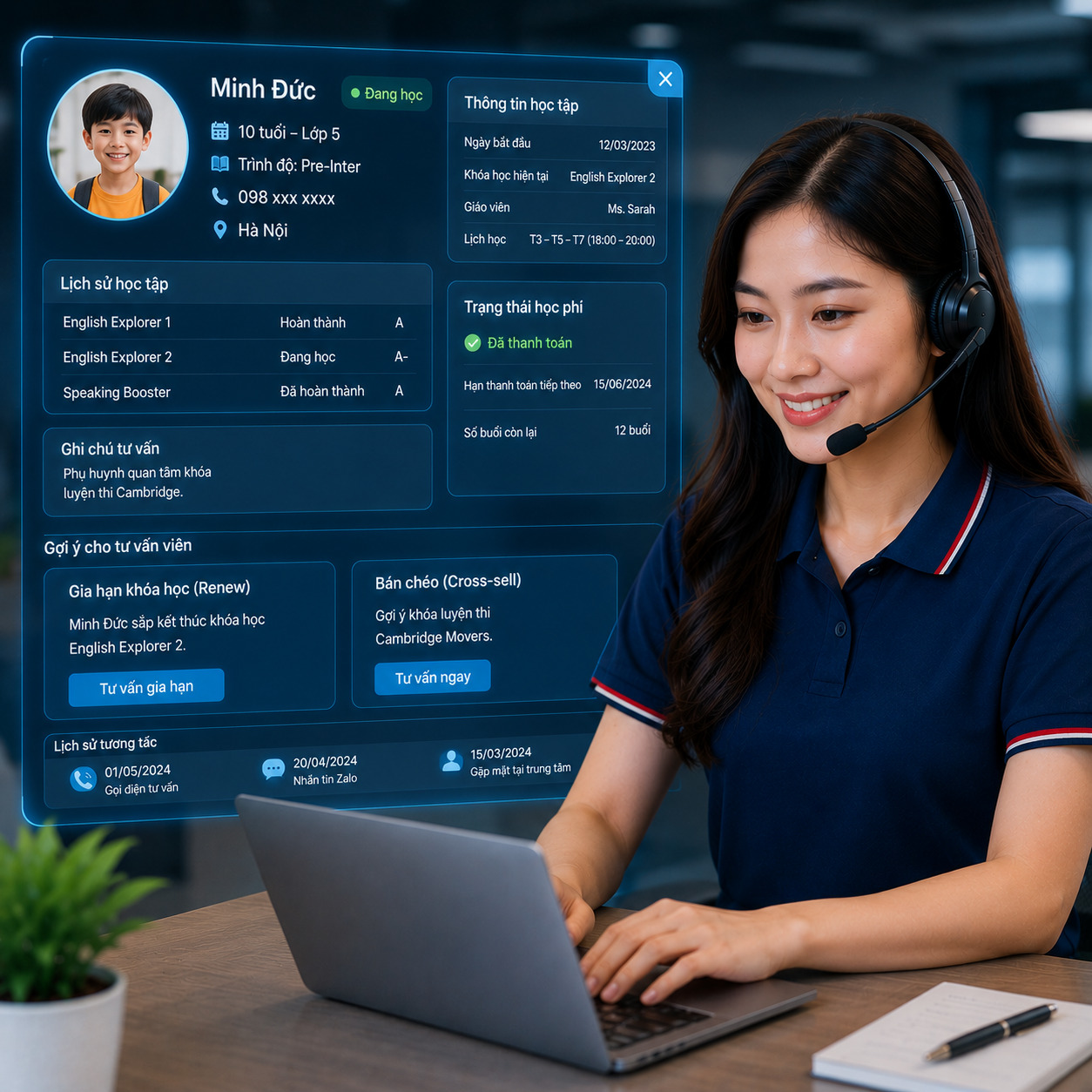 Trạm quan sát chân dung học viên